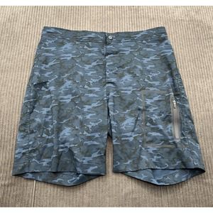 Mack Weldon Men Board Shorts Size 35/36 Blue Camo‎ Beach Outdoors 8' Inseam.